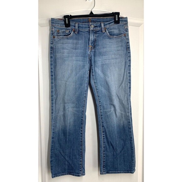 7 For All Mankind Denim - 7 For All Mankind Jeans Women Size 29 Blue Boot Cut Crop Low Rise 32x26